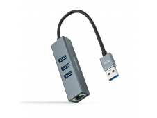Nanocable Conversor USB 3.0 a Ethernet Gigabit + 3XUSB 3.0, Aluminio, ...
