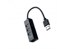 Nanocable Hub USB 2.0 con 4 Puertos de USB 2.0, USB-A/M-USB 2.0/H, Neg...