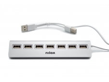 Nilox HUB sobremesa de aluminio con 7 puertos USB 2.0
