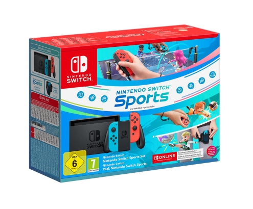 Nintendo Switch + Nintendo Switch Sports + Cinta Pierna + Suscripción ...