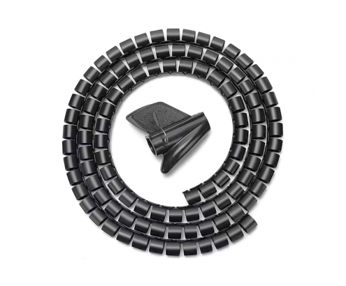 Organizador de cables en espiral aisens diametro hasta 25mm 1m negro A...