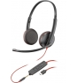 POLY Blackwire C3225 Stereo Auriculares Alámbrico Diadema Oficina/Centro de llamadas USB tipo A Negro