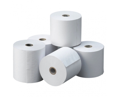 ROLLO PAPEL TERMICO 80X80X12 MM PACK 6 BLANCO RTS08008600