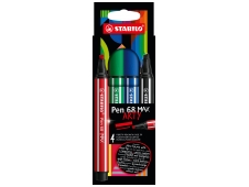 STABILO Pen 68 MAX rotulador Negro, Azul, Rojo 4 pieza(s)