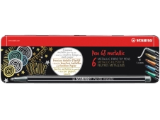 STABILO Pen 68 Metallic rotulador Medio Metálico, Multicolor 6 pieza(s...