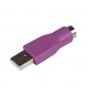 StarTech.com Adaptador Conversor PS/2 MiniDIN a USB para Teclado - PS/2 Hembra - USB A Macho - Violeta
