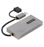 StarTech.com Adaptador de USB a HDMI Doble, USB A/C a 2 Pantallas HDMI (1x 4K30Hz, 1x 1080p), Dongle Integrado USB-A a C, Cable de 11cm, Adaptador USB