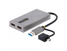 StarTech.com Adaptador de USB a HDMI Doble, USB A/C a 2 Pantallas HDMI...