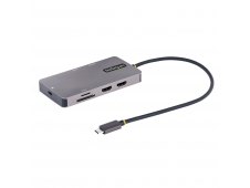 StarTech.com Adaptador Multipuertos USB C 2x HDMI 4K 60Hz, Hub USB-A 3...