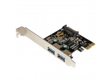StarTech.com Adaptador Tarjeta Controladora PCI Express PCI-E 2 Puertos USB 3.1 con Alimentación SATA