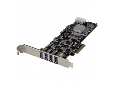 StarTech.com Adaptador Tarjeta PCI Express PCI-E 4 Puertos USB 3.0 UASP 2 Canales de 5Gbps con Alimentación Molex SATA