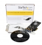 StarTech.com Adaptador Tarjeta PCI Express PCI-E 4 Puertos USB 3.0 UASP Bus Doble con Alimentación Molex SATA