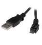StarTech.com Cable Adaptador 2m USB 2.0 Tipo-A Macho a Micro USB B Macho Acodado en Íngulo hacia Arriba para Teléfono Móvil negro