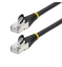 StarTech.com Cable de 0,5m de Red Ethernet CAT6a - Negro - Low Smoke Zero Halogen (LSZH) - 10GbE - 500MHz - PoE++ de 100W - Snagless sin Pestillo - RJ
