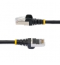 StarTech.com Cable de 0,5m de Red Ethernet CAT6a - Negro - Low Smoke Zero Halogen (LSZH) - 10GbE - 500MHz - PoE++ de 100W - Snagless sin Pestillo - RJ