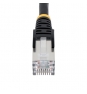 StarTech.com Cable de 1,5m de Red Ethernet CAT6a - Negro - Low Smoke Zero Halogen (LSZH) - 10GbE - 500MHz - PoE++ de 100W - Snagless sin Pestillo - RJ