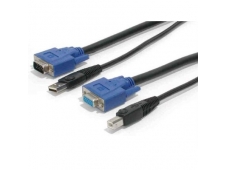 StarTech.com Cable de 3m KVM USB Universal 2 en 1 USB A + VGA - Negro