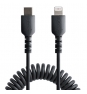 StarTech.com Cable de 50cm USB-C a Lightning MFi, Cable USB Tipo C Rizado de Carga Negro para iPhone, con Recubrimiento de TPE, Núcleo de Fibra de Ar