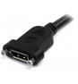 StarTech.com Cable de 91cm DisplayPort de Montaje en Panel - 4K x 2K - Cable DisplayPort 1.2 de Extensión de VÍ­deo Macho a Hembra - Cable para Monit