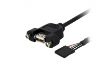 StarTech.com Cable de 91cm USB 2.0 para Montaje en Panel conexión a Placa Base IDC 5 Pines - USB tipo-A Hembra - negro