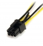 StarTech.com Cable de Alimentación Adaptador SATA a Conector PCIe 6 Pines Tarjeta Gráfica PCI Express 15cm