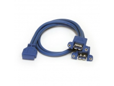 StarTech.com Cable Extensor 50cm 2 Puertos USB 3.0 para Montaje en Pan...