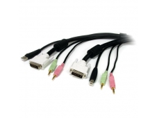 StarTech.com Cable KVM 4 en 1 de 1.8m con DVI USB Audio y Micrófono - ...