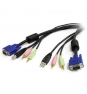 StarTech.com Cable KVM Audio y VÍ­deo de 1.8m 4 en 1 VGA USB A USB B HD15 Mini Jack Micrófono Altavoces - negro