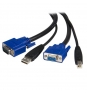 StarTech.com Cable KVM de 1.8m Todo en Uno VGA USB A USB B HD15 - 6ft Pies 2 en 1 - Negro