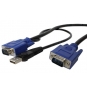 StarTech.com Cable KVM de 4,5m Ultra Delgado Todo en Uno VGA USB HD15 - 2 en 1 Negro
