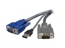 StarTech.com Cable KVM USB VGA 2 en 1 Ultra Delgado - 1.8m Negro
