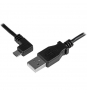 StarTech.com Cable USB 2.0 de 1m USB A macho a Micro USB B macho con conector acodado a la izquierda - Cable de Carga y Sincronización negro 