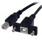 StarTech.com Cable USB de Montaje en Panel USB B macho a USB B hembra de 30cm - negro