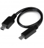 StarTech.com Cable USB OTG de 20cm - Cable Adaptador Micro USB a Mini USB - Macho a Macho - Negro