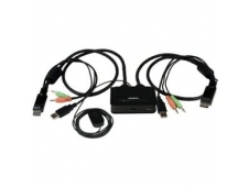 StarTech.com Conmutador Switch KVM 2 puertos HDMI USB Audio con Cables...
