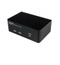 StarTech.com Conmutador Switch KVM - 2 puertos USB 2.0 - Audio VÍ­deo DisplayPort 2 Monitores - Negro
