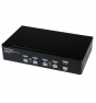 StarTech.com Conmutador Switch KVM de 4 Puertos de VÍ­deo DVI con Doble Enlace - Audio USB 2.0 - Negro