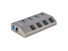 StarTech.com Hub USB-C Autoalimentado de 4 puertos con Interruptores I...