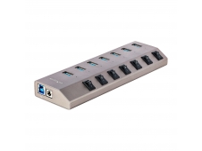 StarTech.com Hub USB-C Autoalimentado de 7 puertos con Interruptores I...