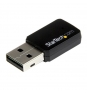 StarTech.com Mini Adaptador de Red USB 2.0 Inalámbrico Wireless-AC de Banda Doble AC600 - Wifi 802.11ac 1T1R negro
