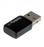 StarTech.com Mini Adaptador de Red USB 2.0 Inalámbrico Wireless-AC de Banda Doble AC600 - Wifi 802.11ac 1T1R negro