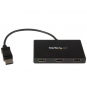 StarTech.com Splitter Multiplicador DisplayPort a 3 puertos HDMI - Hub MST DP 1.2 - Negro 