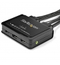 StarTech.com Switch KVM de 2 Puertos HDMI con Cables Incorporados - USB 4K 60Hz
