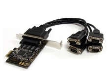 StarTech.com Tarjeta Adaptadora PCI Express PCIe de 4 Puertos Serie con Cable Multiconector RS232 Serial