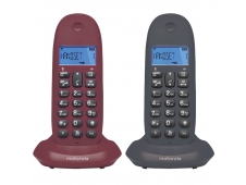 TELEFONO MOTOROLA C1002 DECT DUO GRIS - ROJO E07000D48B2AESSC