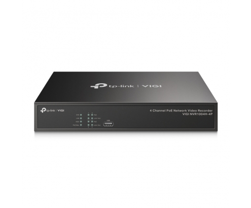 TP-Link VIGI NVR1004H-4P Grabadore de vídeo en red (NVR) Negro