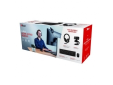 Trust Qoby home office set pack 4 en 1 negro webcam HD Trino auricular...
