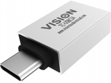Vision cambiador de género para cable USB-A USB-C Blanco