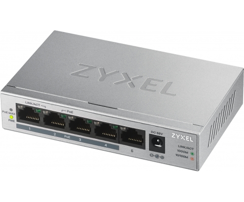 Zyxel GS1005HP No administrado Gigabit Ethernet (10/100/1000) Energía ...
